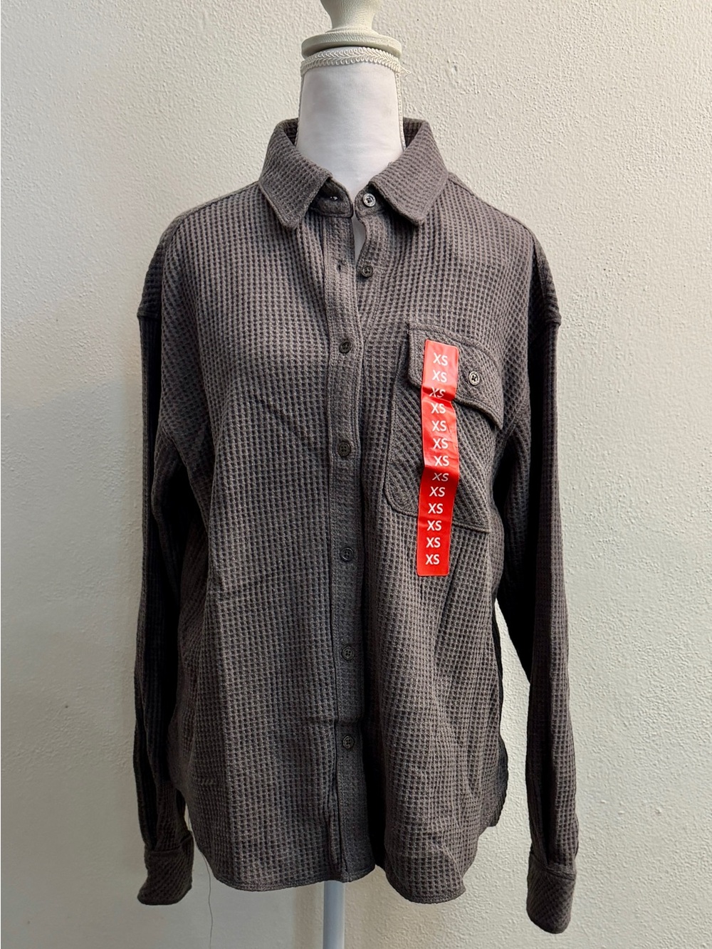 NWT Buffalo Jeans Women’s Gray Textured Knit Button Front Cardigan Jacket XS